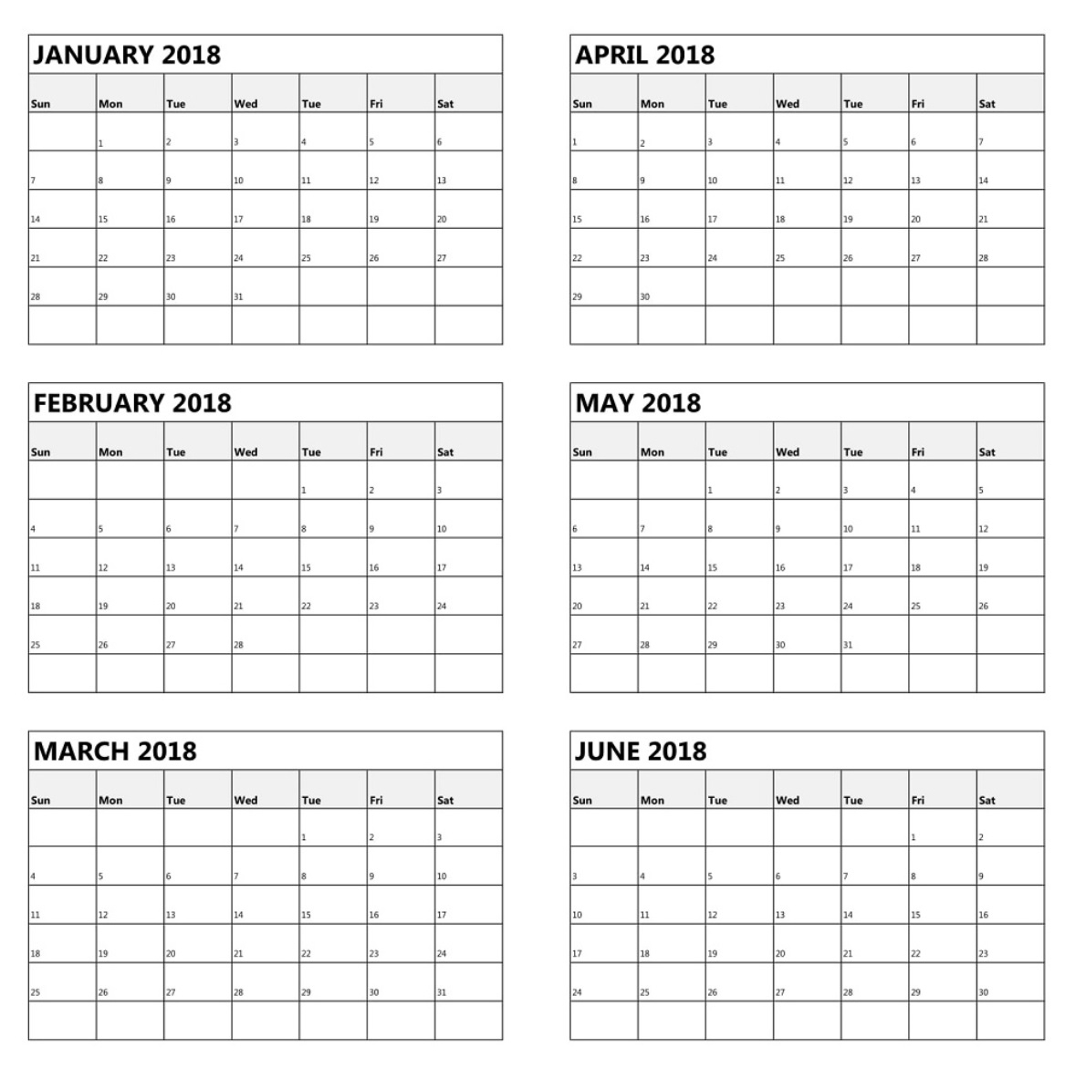 Printable 6 Month Planner Example Calendar Printable