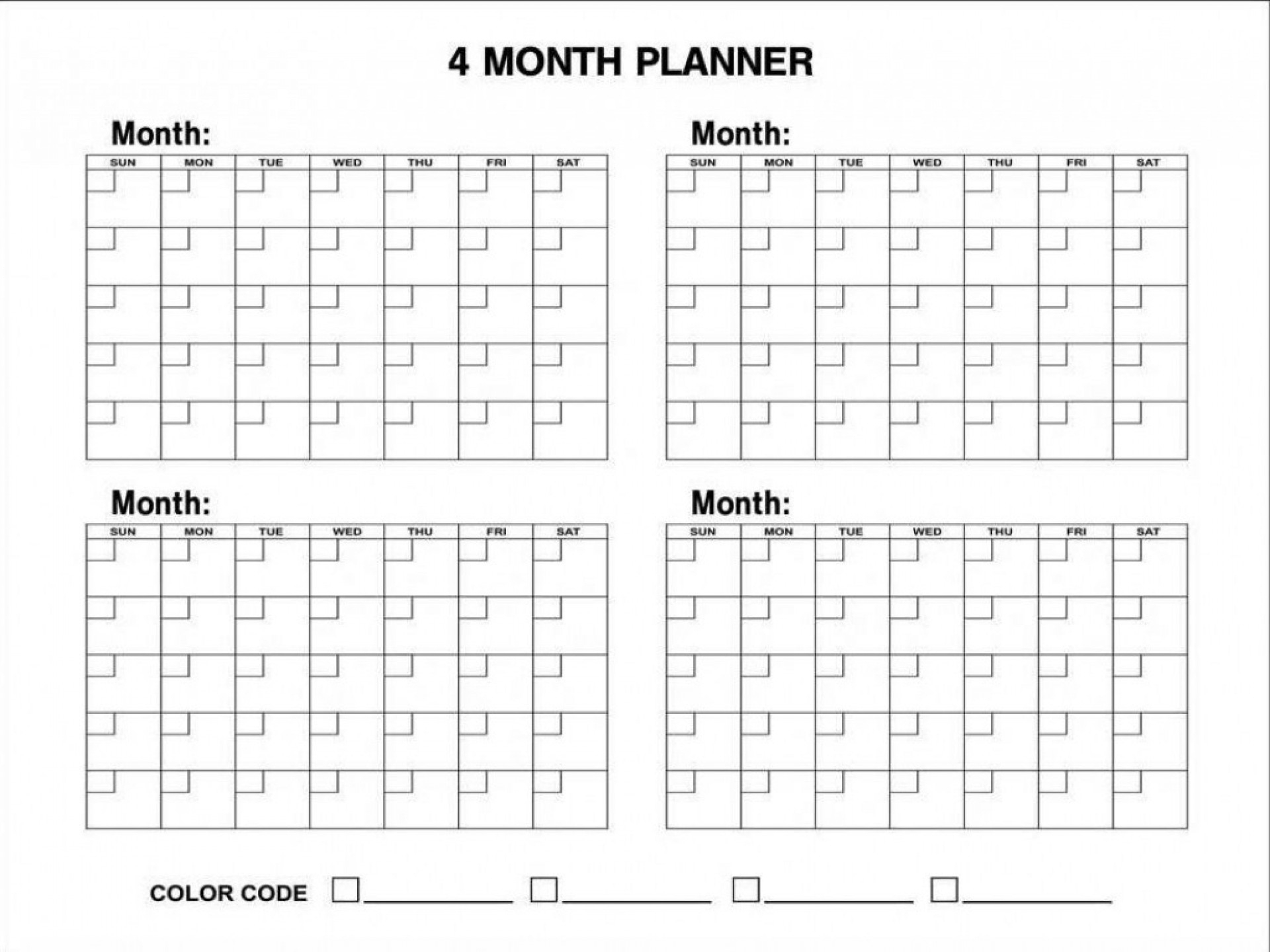 6 Month Planning Calendar Template • Printable Blank