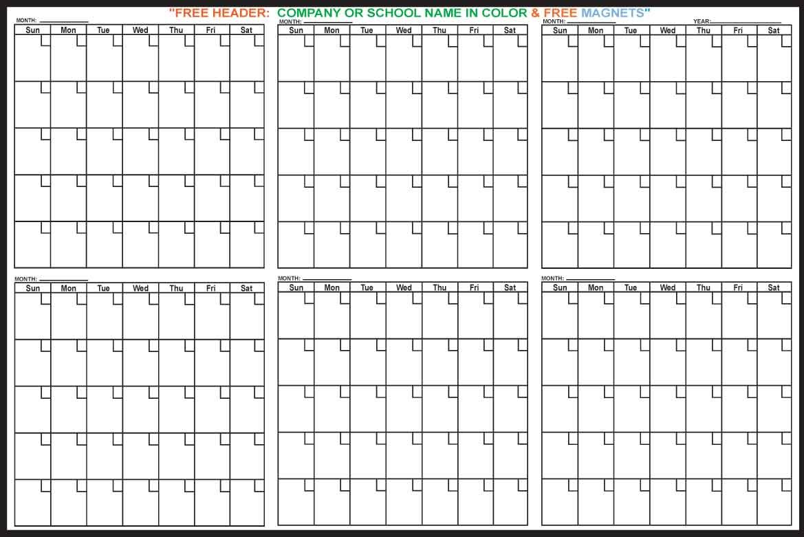 Free Calender 6 Monthly | Example Calendar Printable