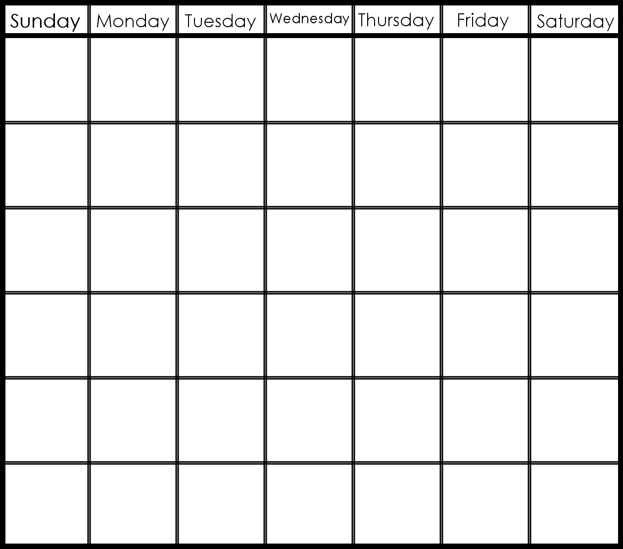 6 Week Blank Calendar Printable | Calendar Design Ideas