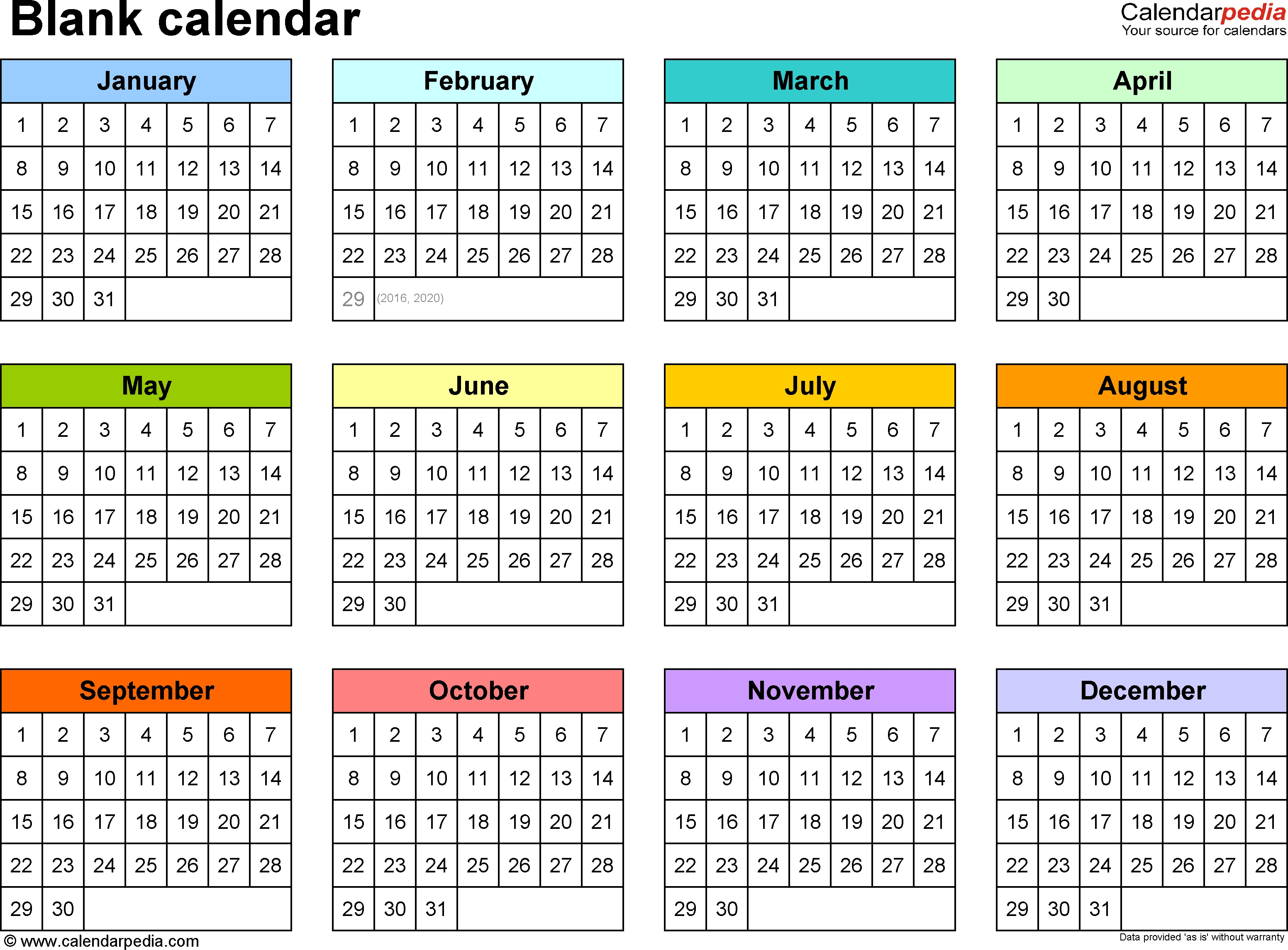 6 X 9 Calendar Template | One Page Calendar Printable