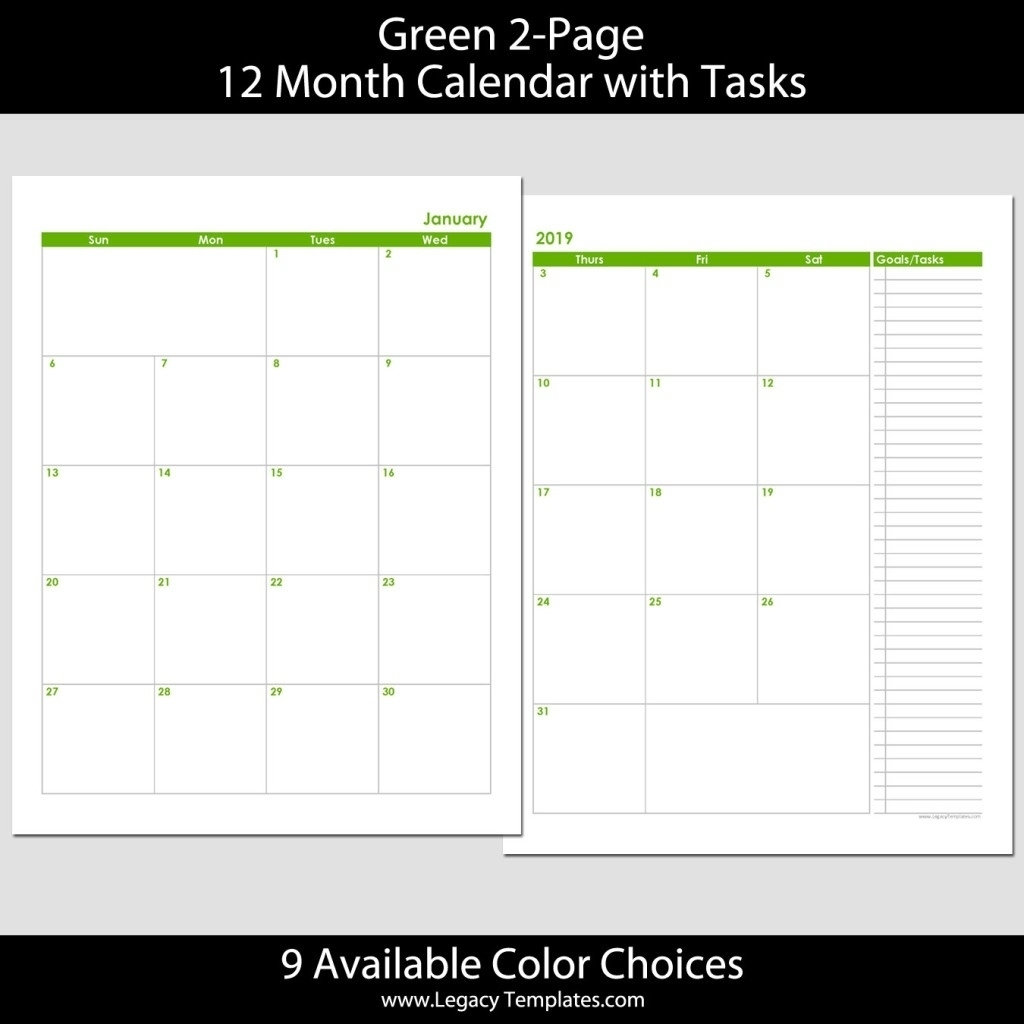 8.5 X 14 Calendar Template • Printable Blank Calendar Template