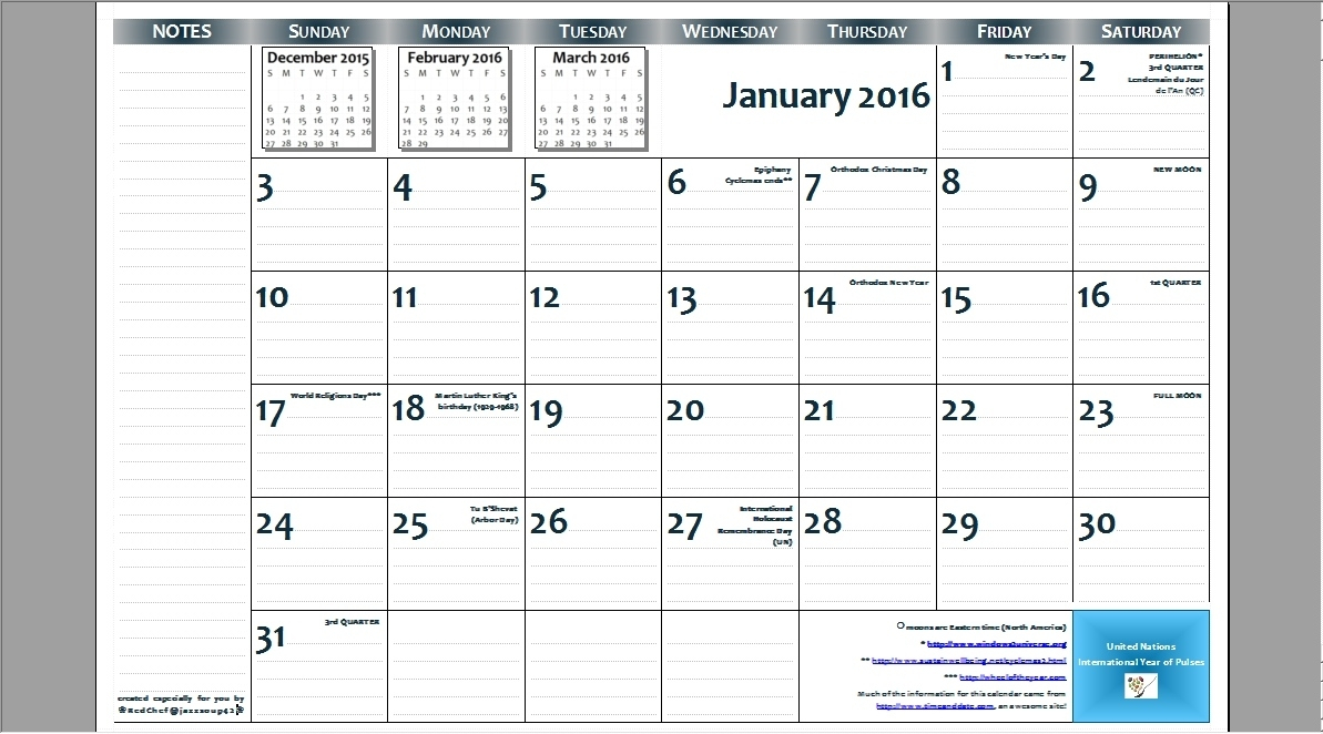 8.5 X 14 Calendar Template • Printable Blank Calendar Template