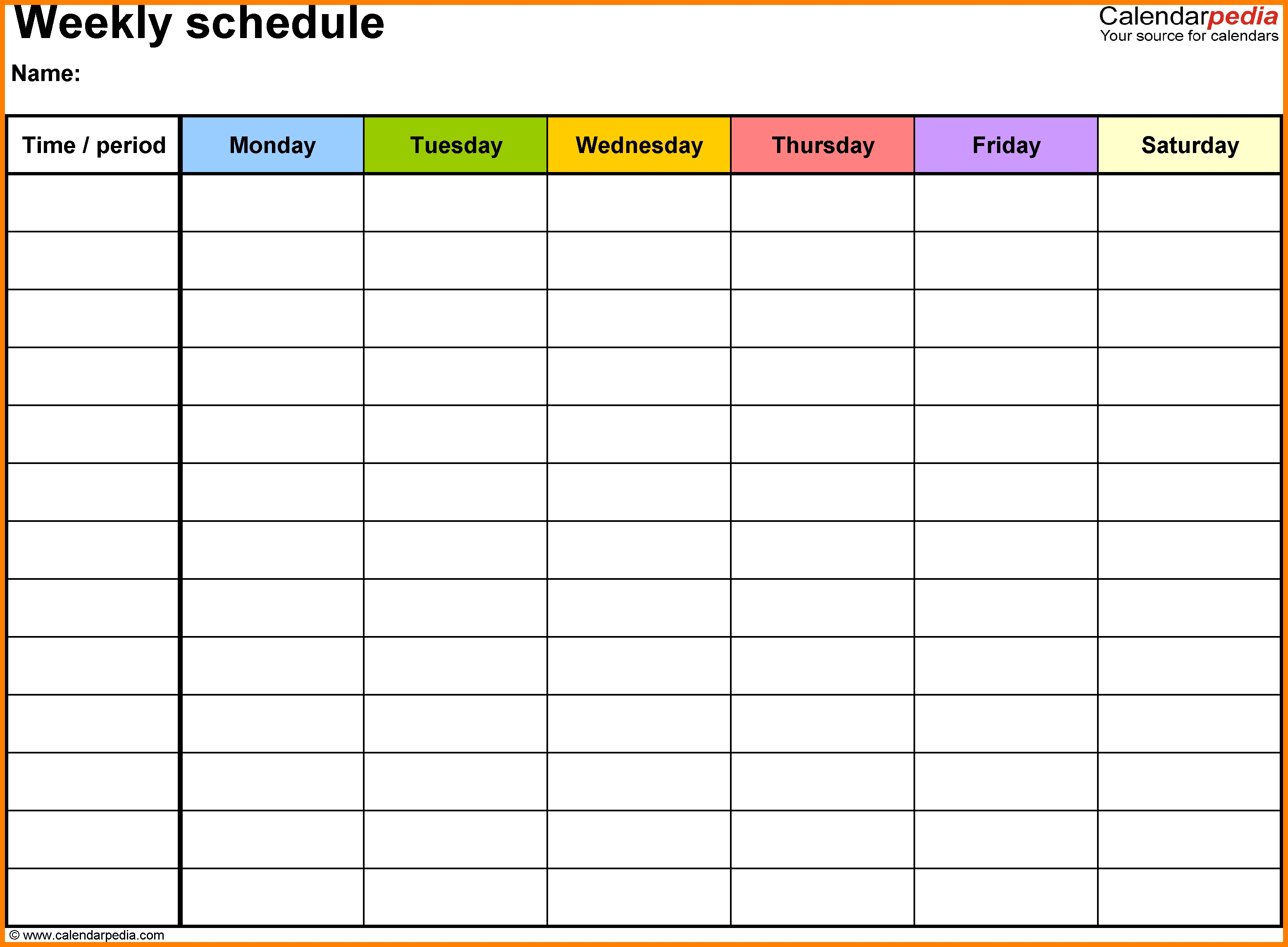 8+ Free Printable Weekly Calendar With Times | Reptile Shop