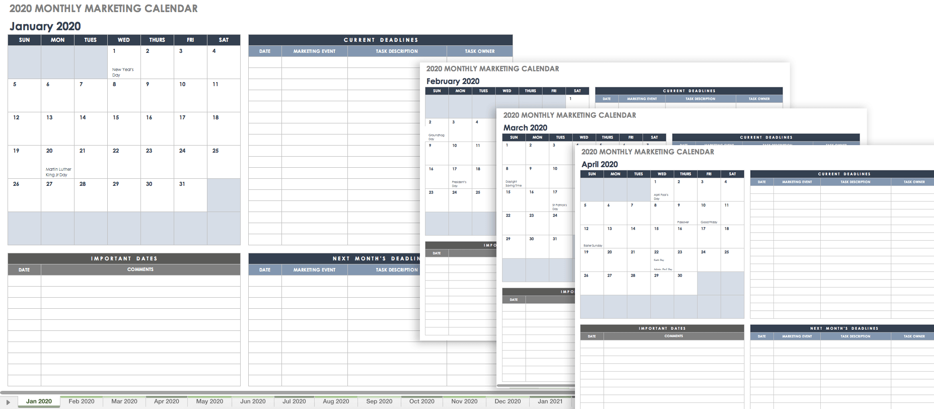 9 Free Marketing Calendar Templates For Excel - Smartsheet