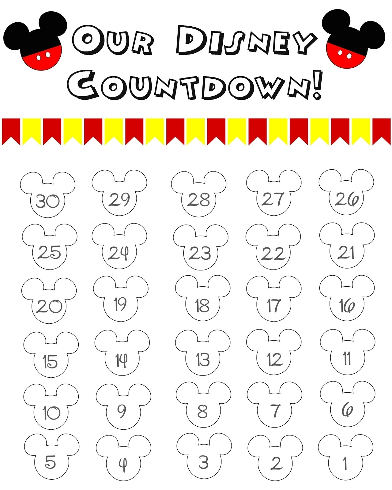 99 Days To Disney Printable Calendar - Calendar Inspiration