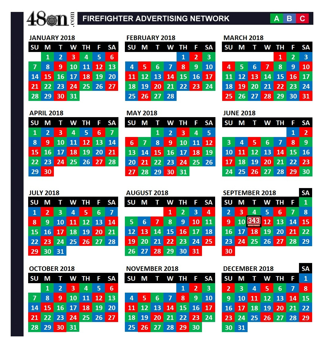 A B C Shift Calendar | Ten Wall Calendar