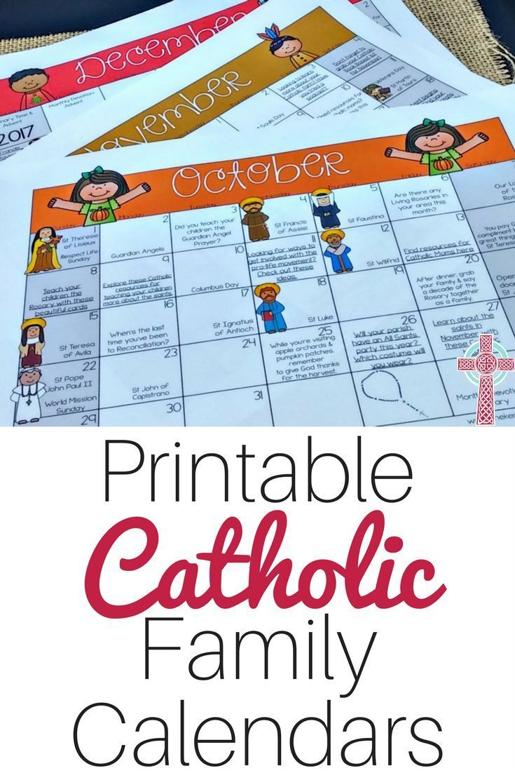 A Printable Catholic Family Calendar To Make Your Life