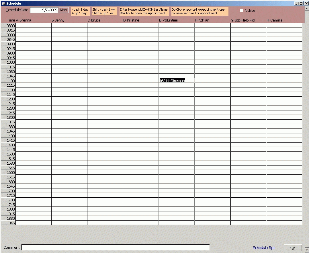 Appointment Schedule Template 15 Minute Increments | Online