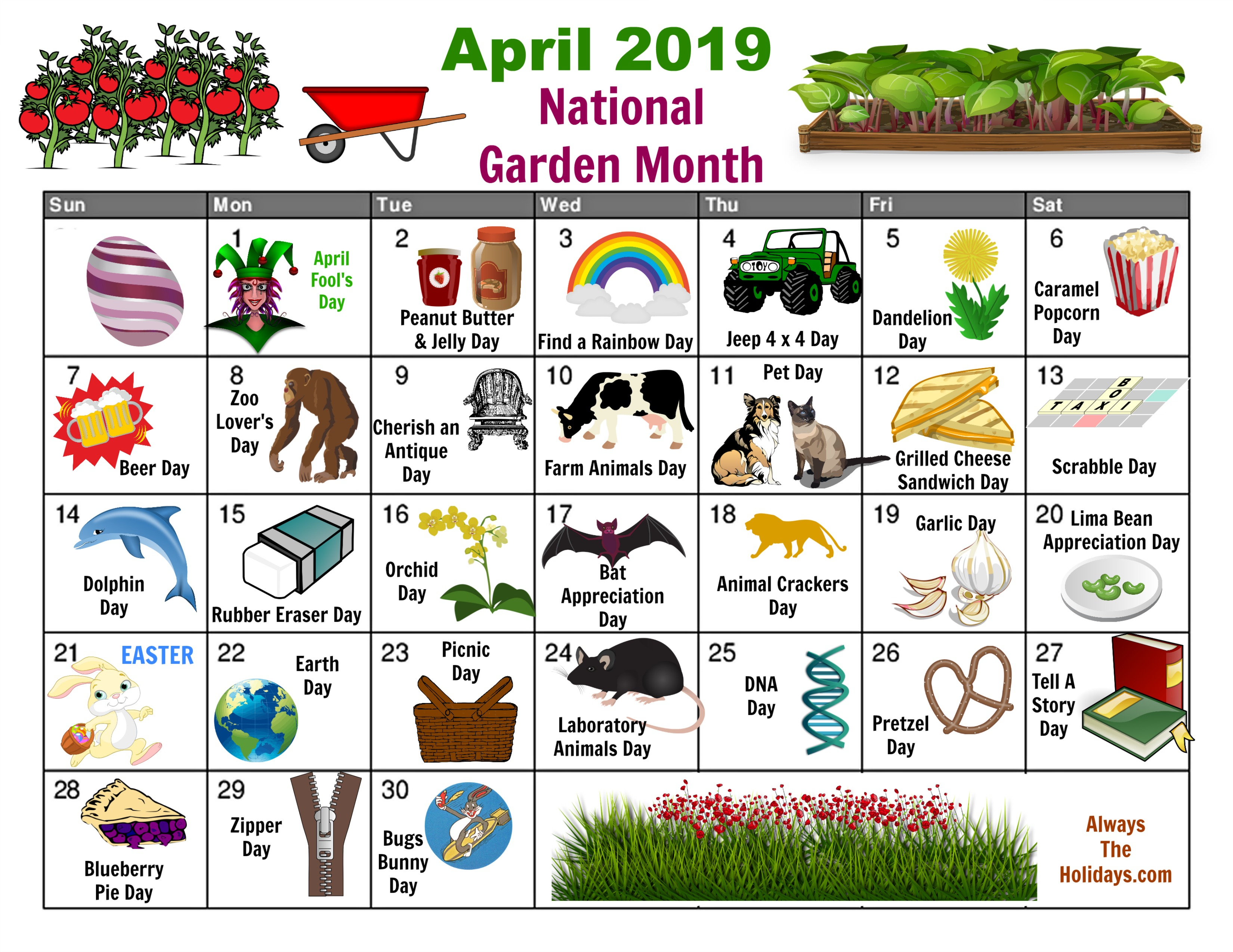 April National Day Calendar - Free Printable