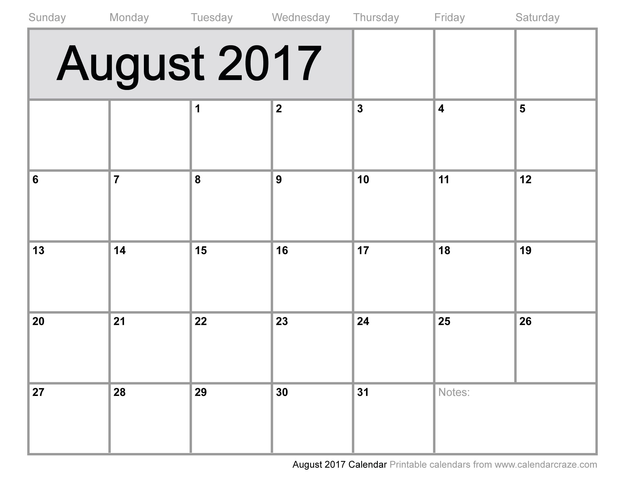 August 2017 Calendar Uk, August 2017 Uk Calendar, August