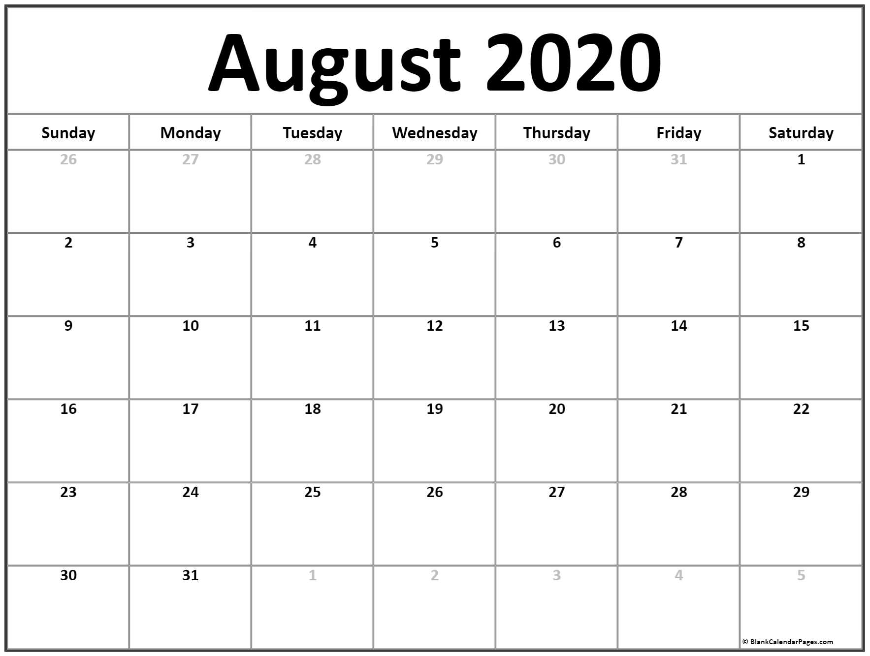 august 2020 colorful calendar template example calendar