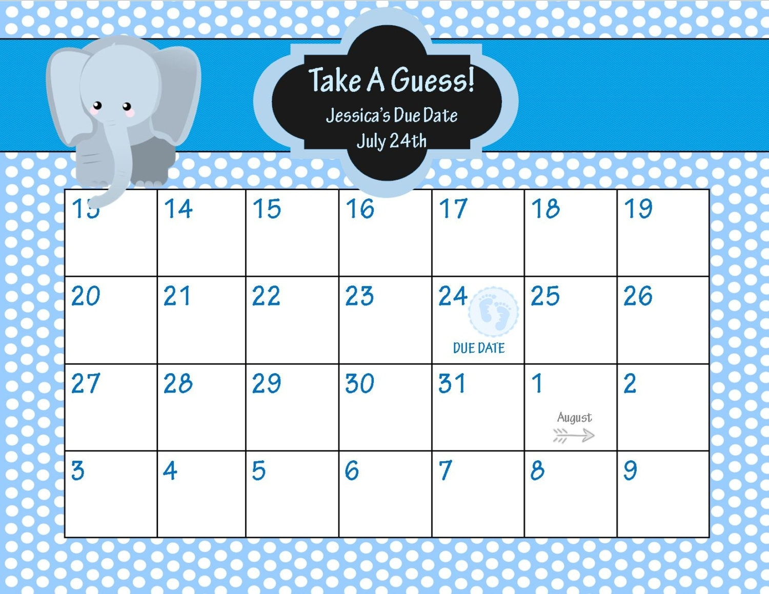 Free Printable Baby Due Date Calendar