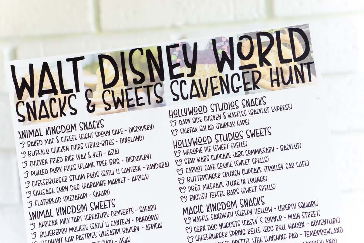 Best Disney World Food &amp; Printable Disney Snacks List - Play