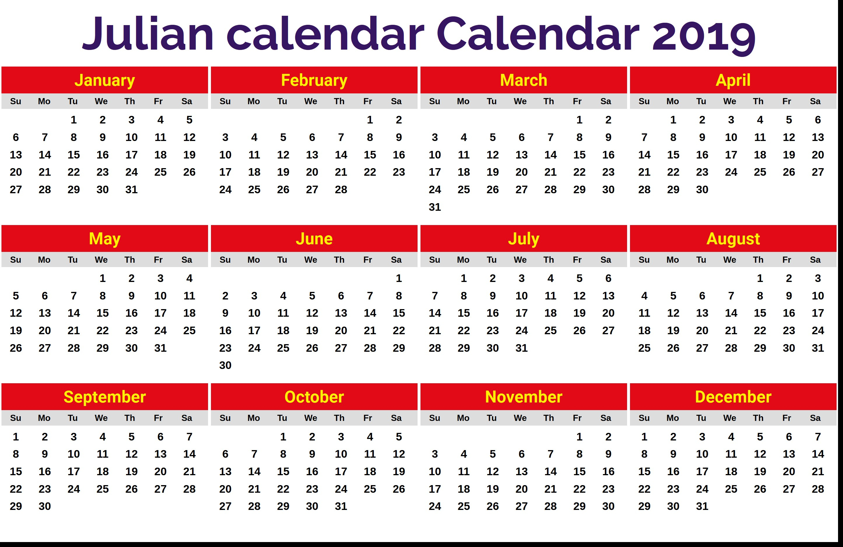 Best Of 2019 Julian Date Calendar Printable | Free Printable