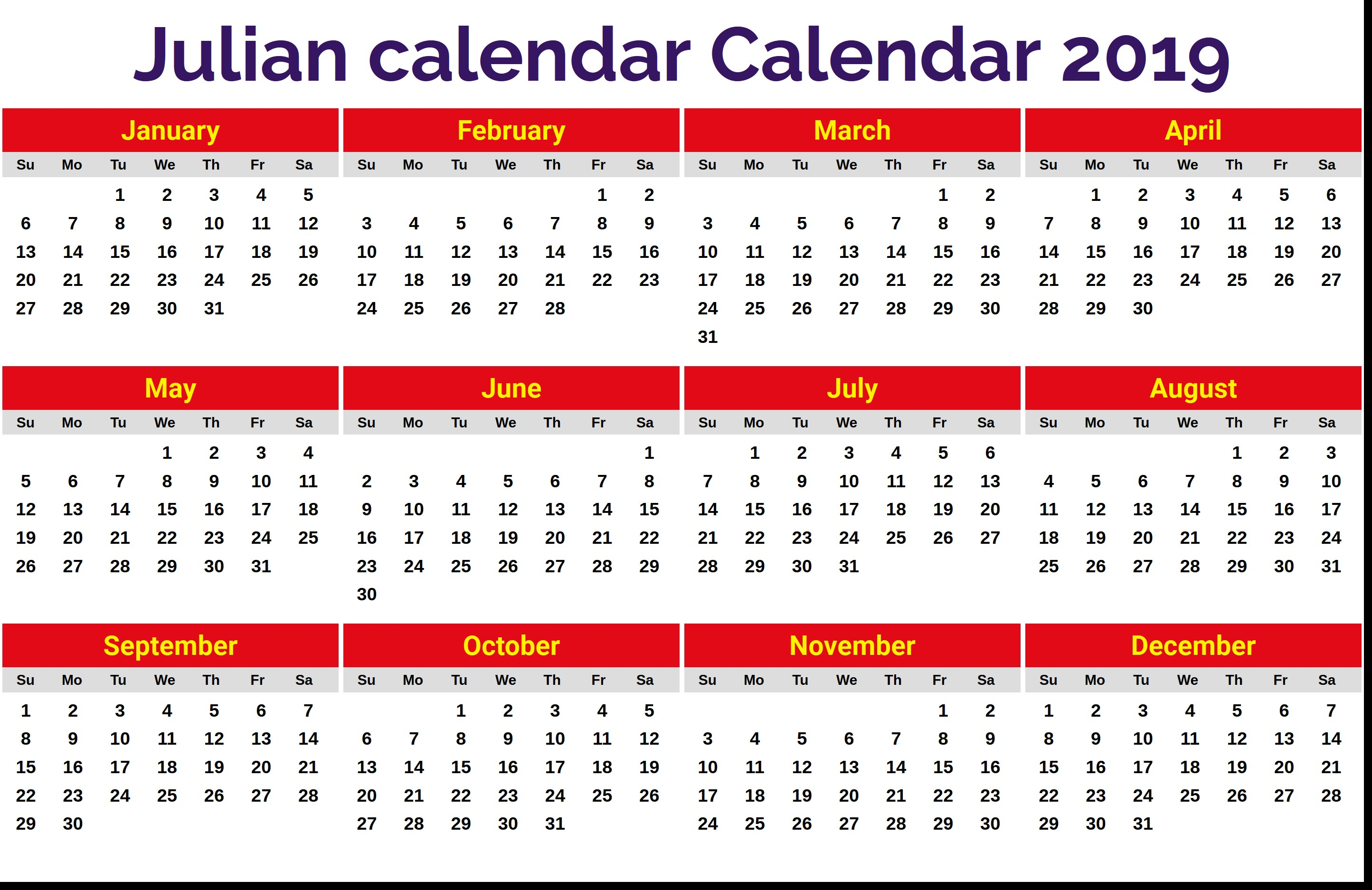 Julian Date Calendar 2025 Printable 