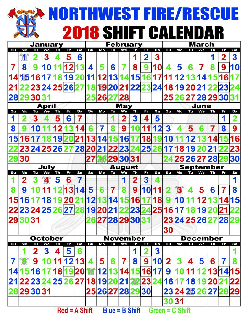 Printable Firefighter Shift Calendar 2020 Example Calendar Printable