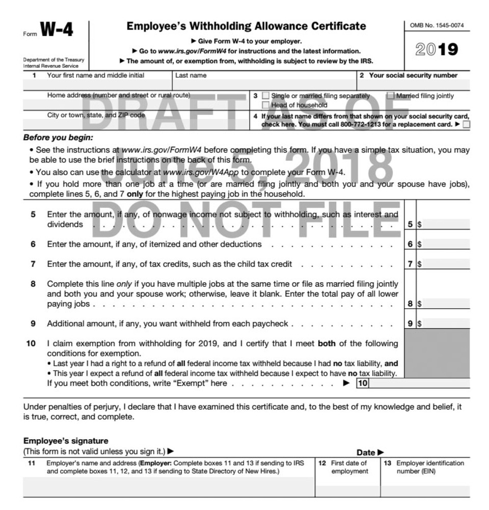 Big Changes For The New W-4 Form