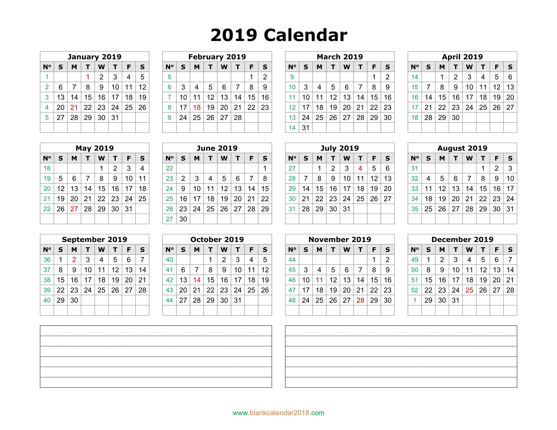 microsoft word monthly calendar template 2019