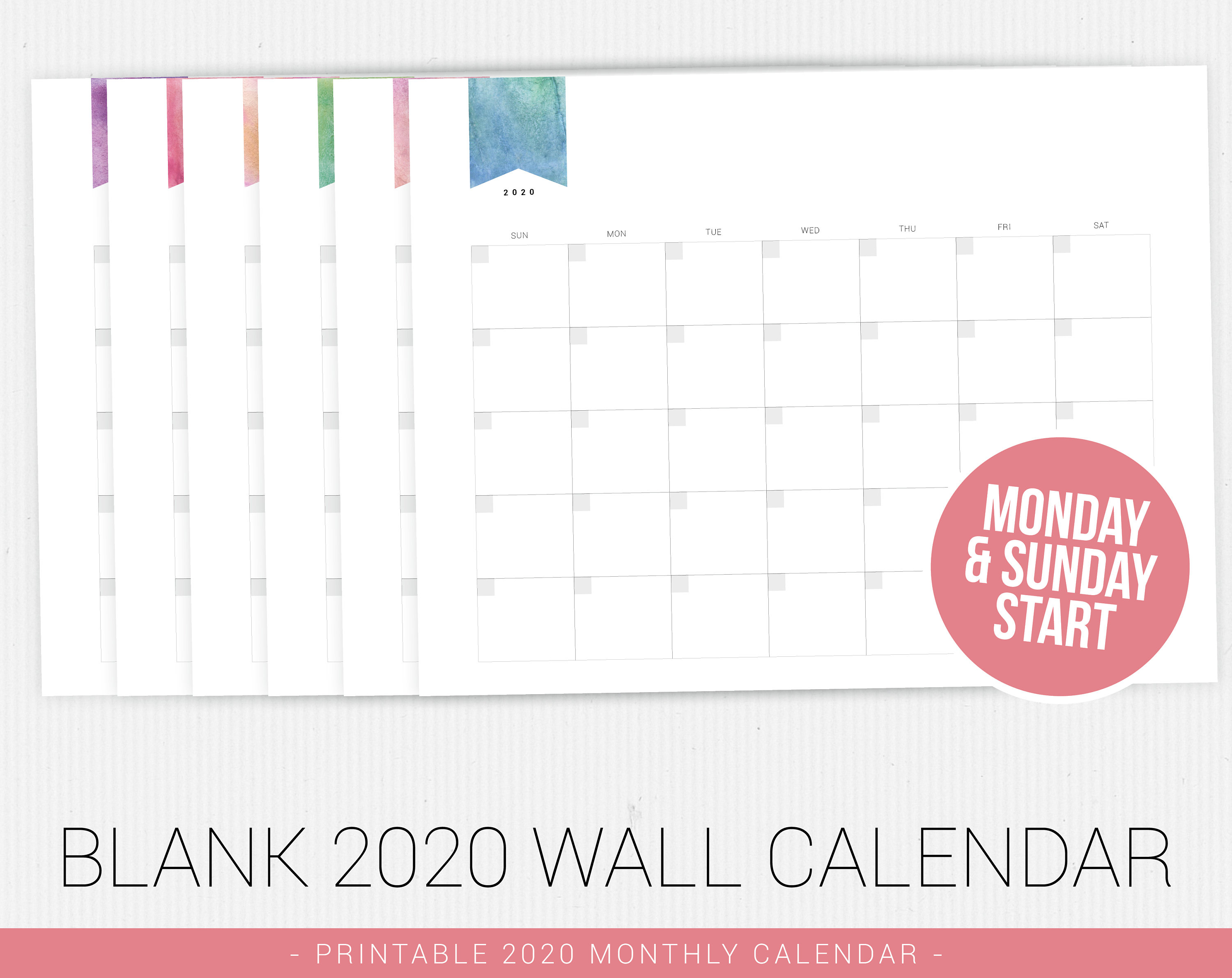 Blank Calendar 2020, Perpetual Calendar,printable Calendar, 2020 Calendar  Pdf, Printable Pdf, Monthly Calendar, Minimal Calendar, Calendar