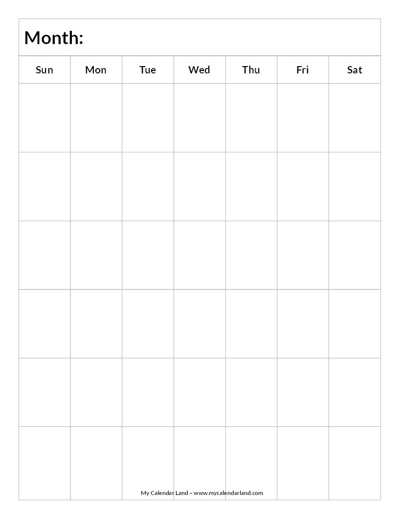 Blank-Calendar-6-Weeks-Portrait-C … | Everything Else.for