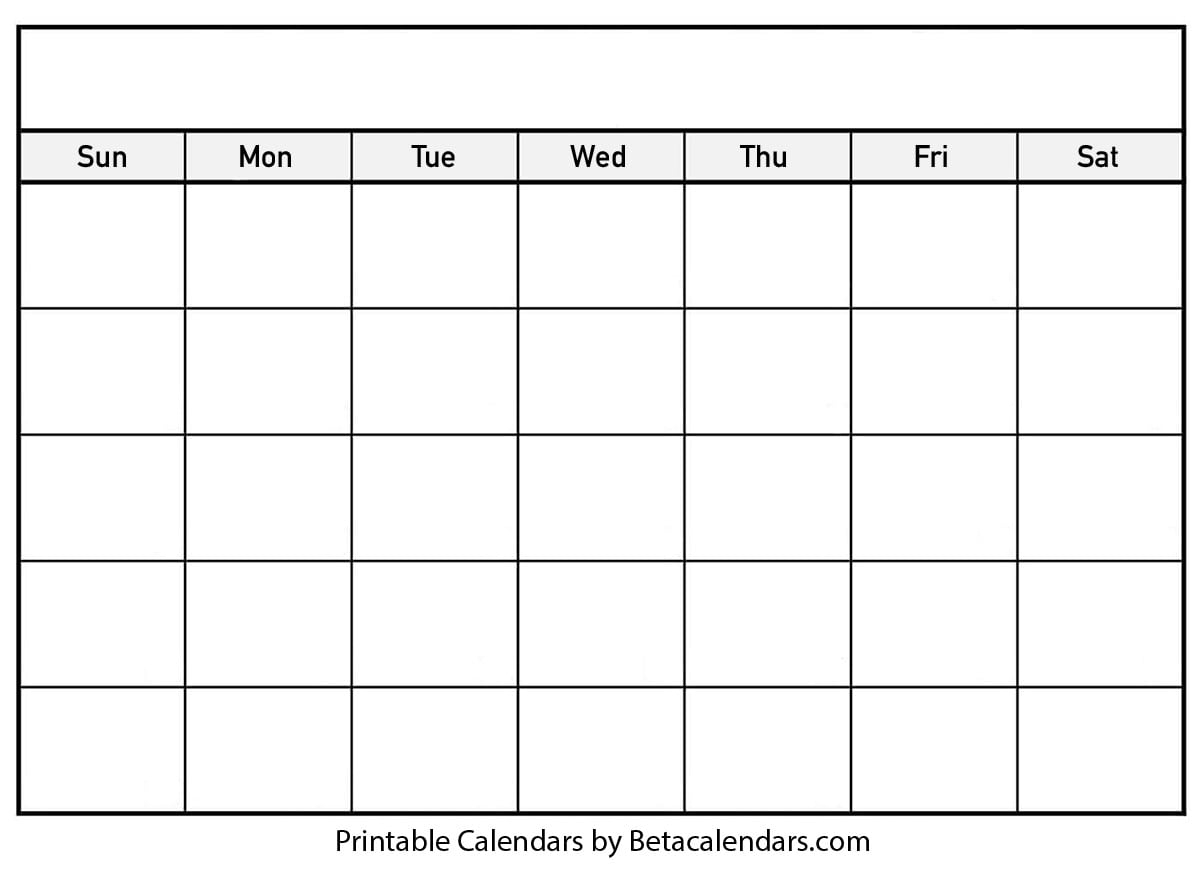 Calendar Blank With Numbers And Printable Example Calendar Printable