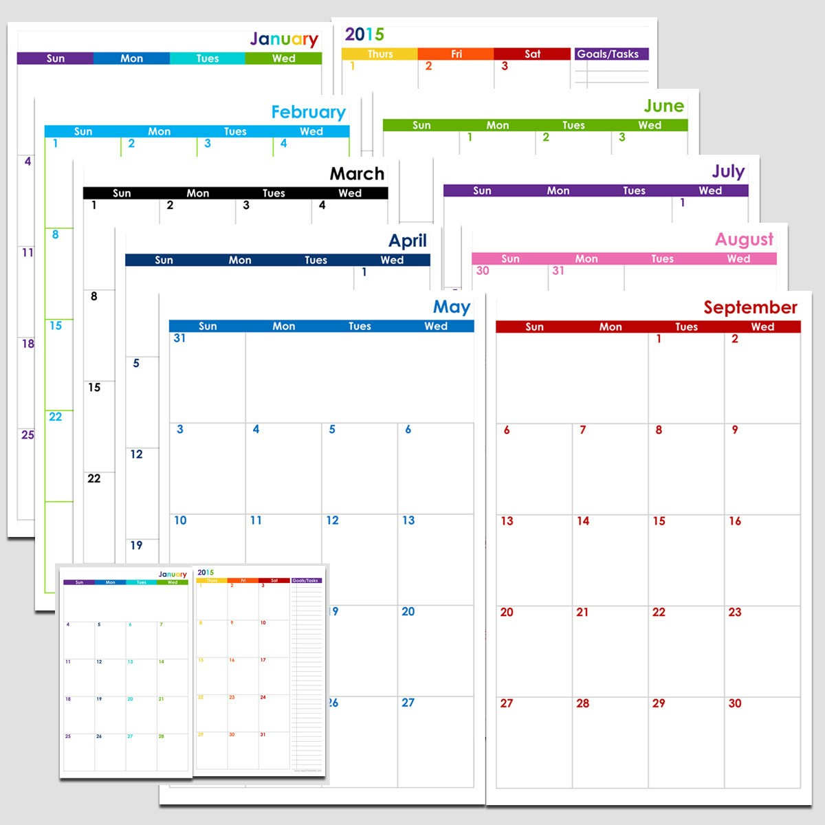 Blank Calendar Template 2 Months Per Page | Sample Customer