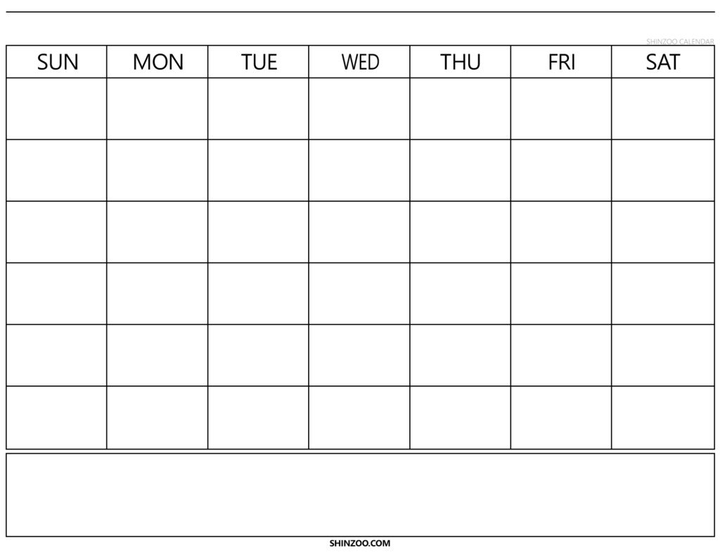 Blank Calendar Template 2019 Printable – Shinzoo