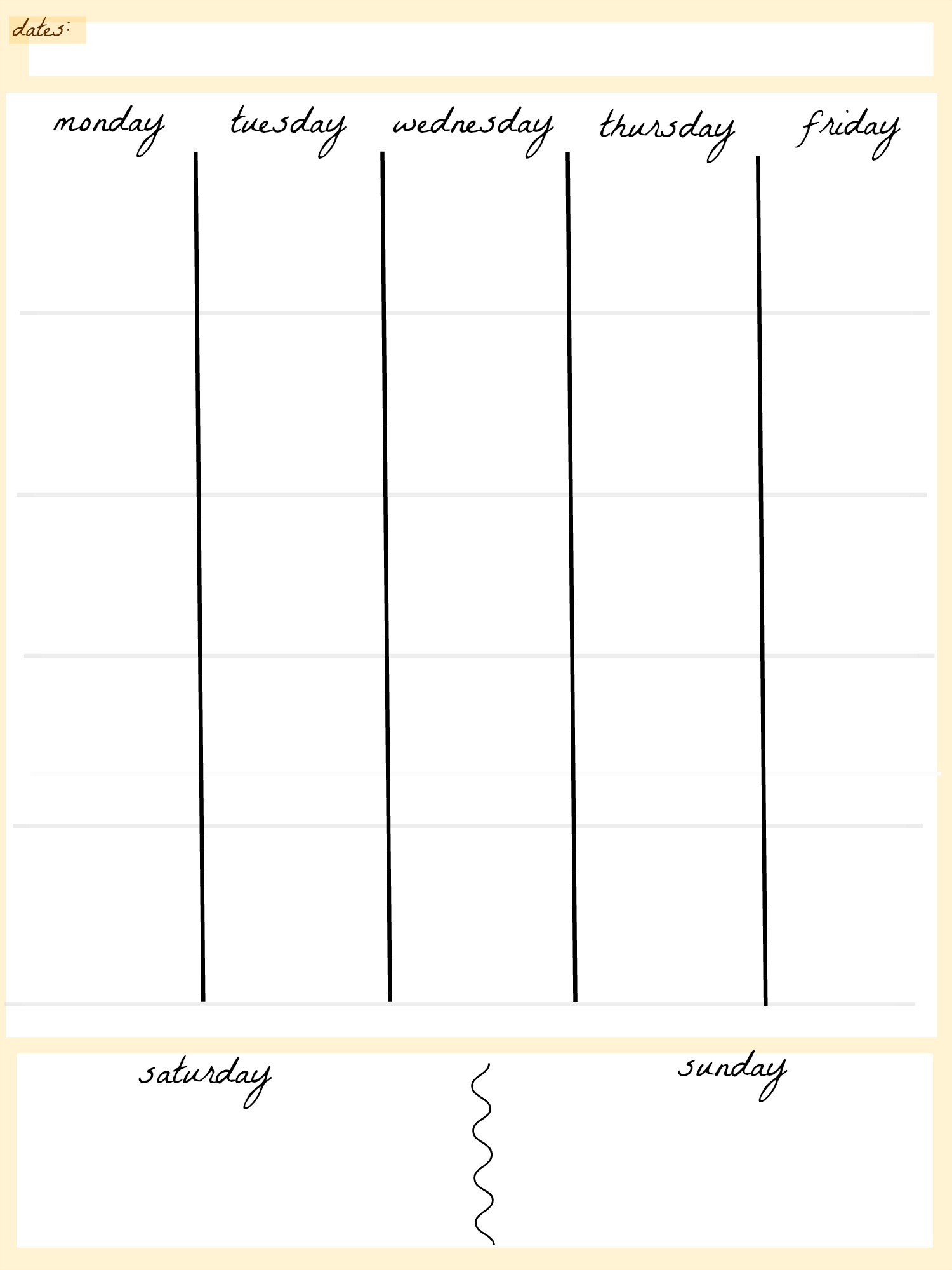 5 Day Week Calendar Template Example Calendar Printable