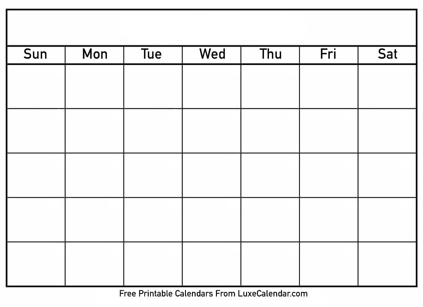 Blank Printable Calendar - Luxe Calendar