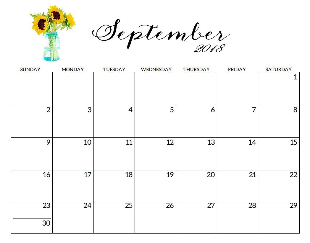 Blank Printable September Calendar 2019 Templates Word Excel Pdf