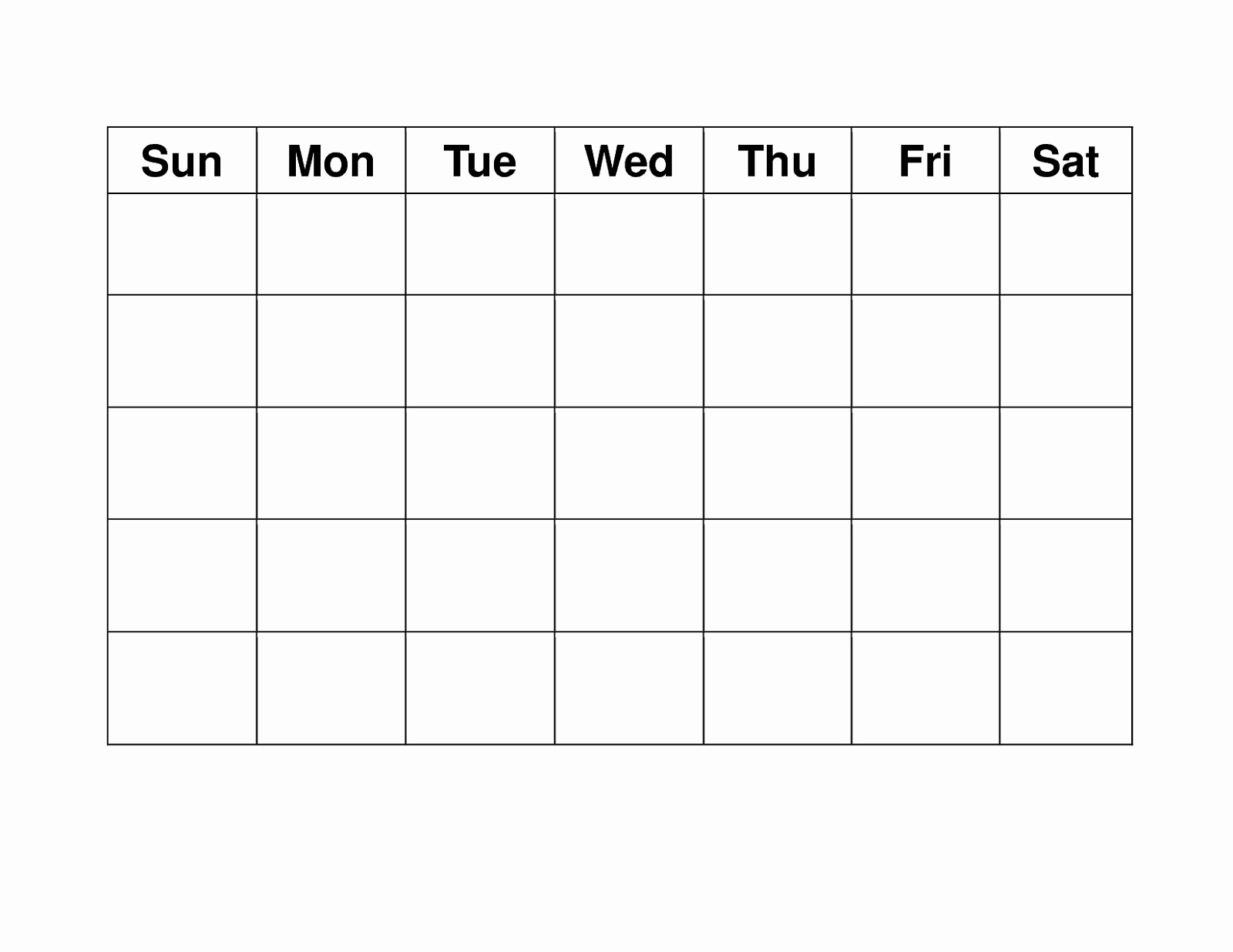 Blank Weekly Calendar Monday Through Friday Schedule