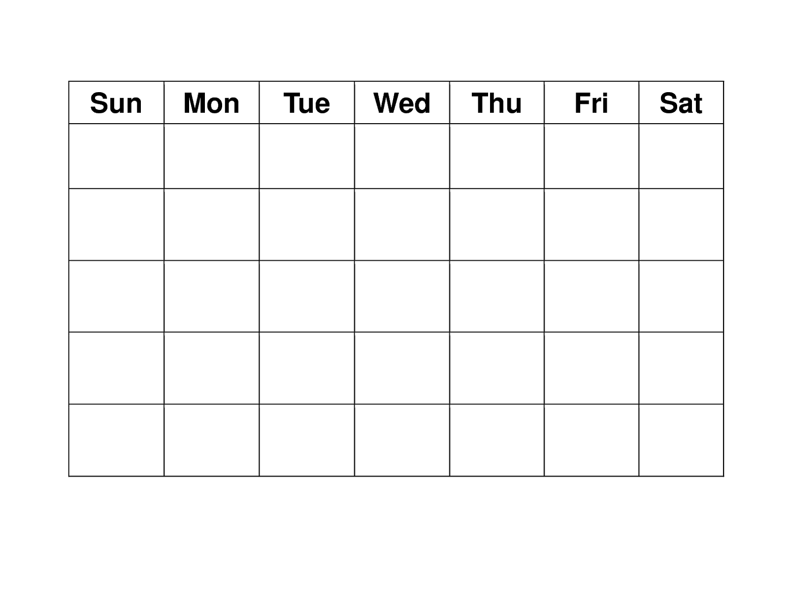 Blank Calendar Grid Printable Example Calendar Printable Printable