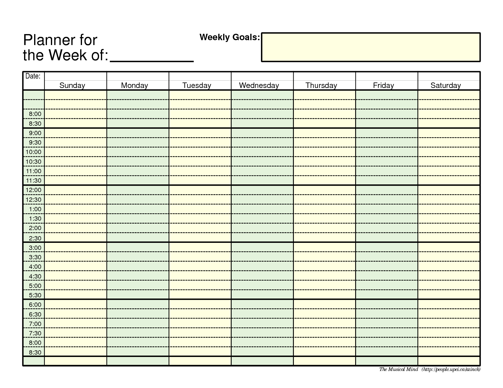 Free Printable Weekly Work Schedule Template