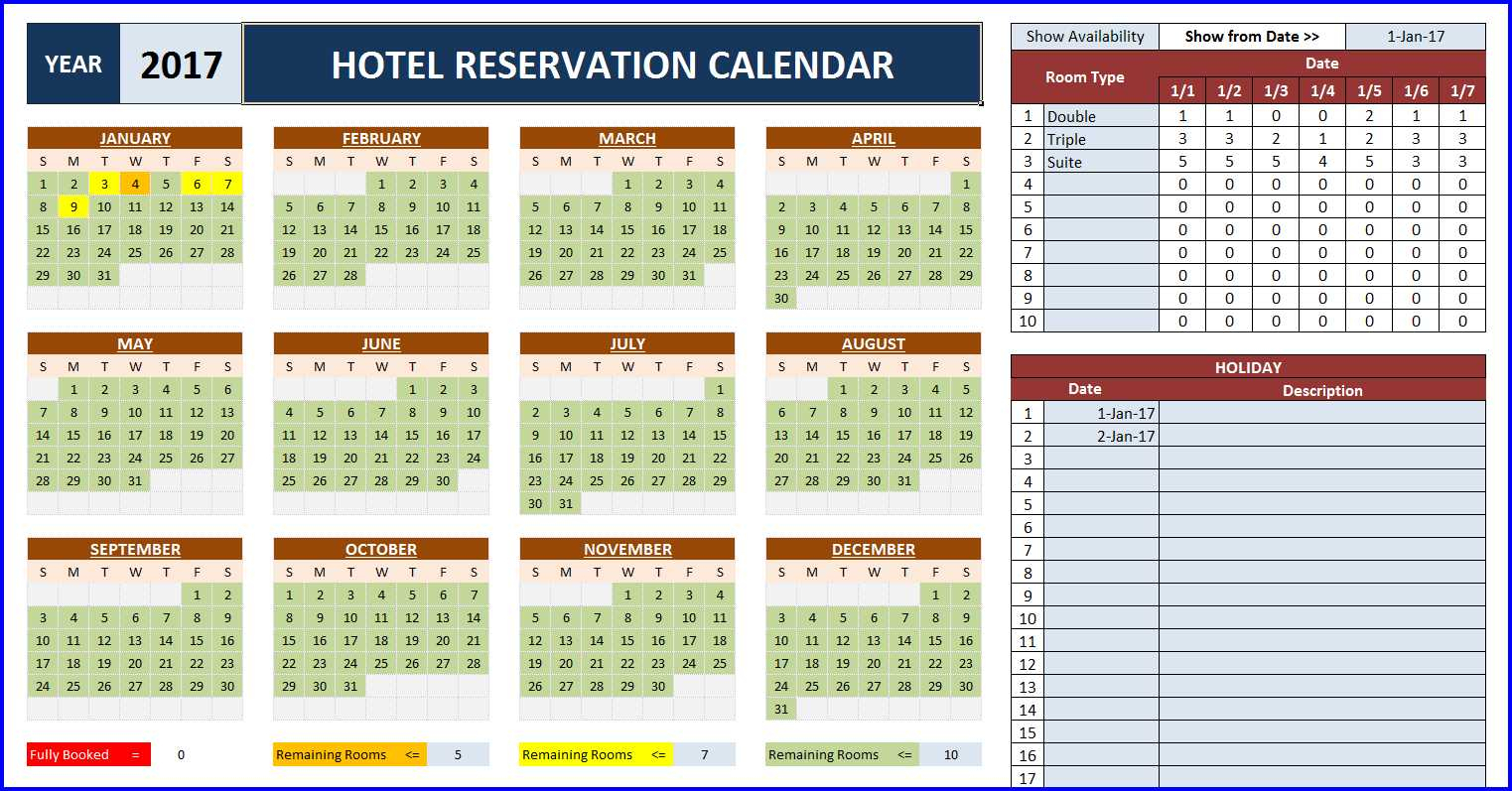 Free Reservation Calendar Template Example Calendar Printable