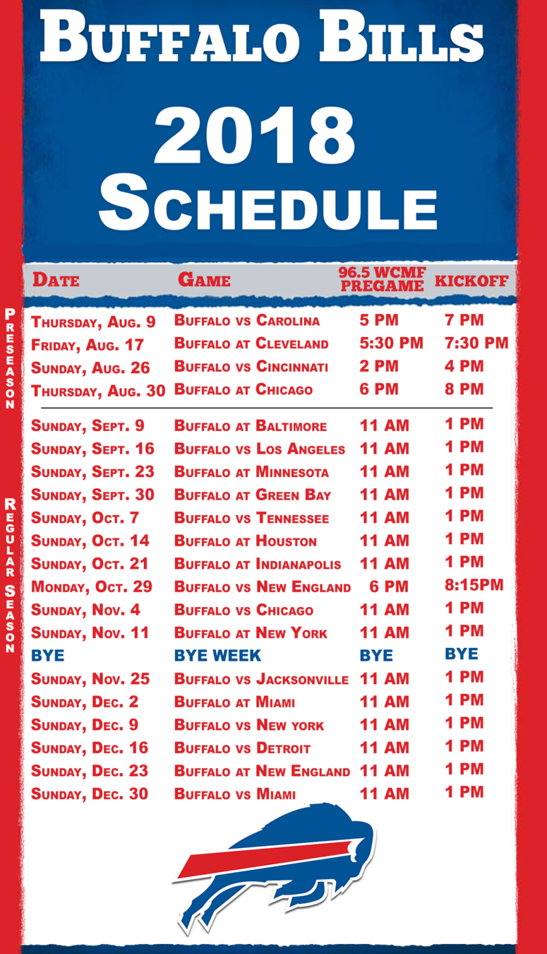 Buffalo Bills Printable Schedule Example Calendar Printable