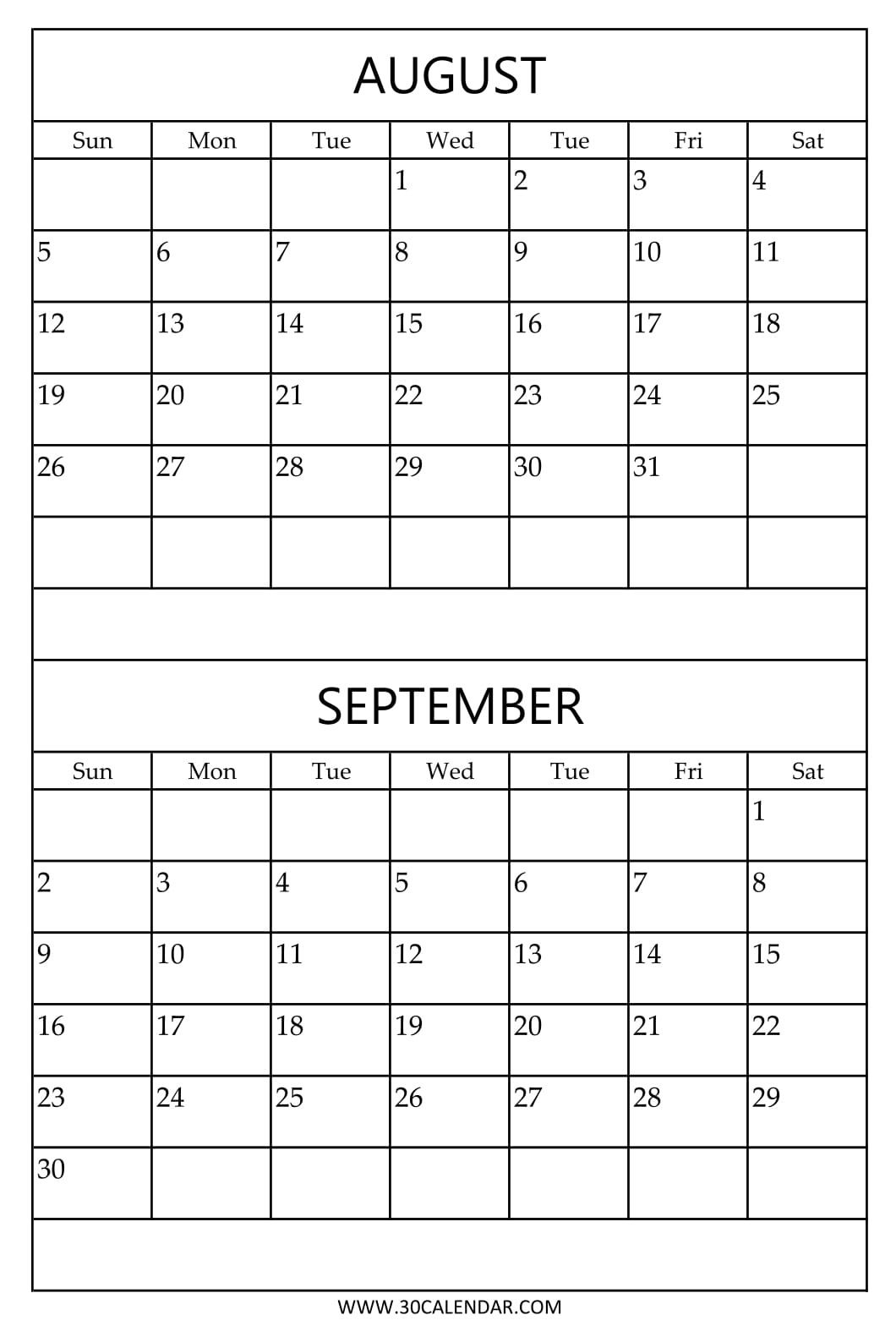 Calendar 2018 August To December Printable | Calendar Format