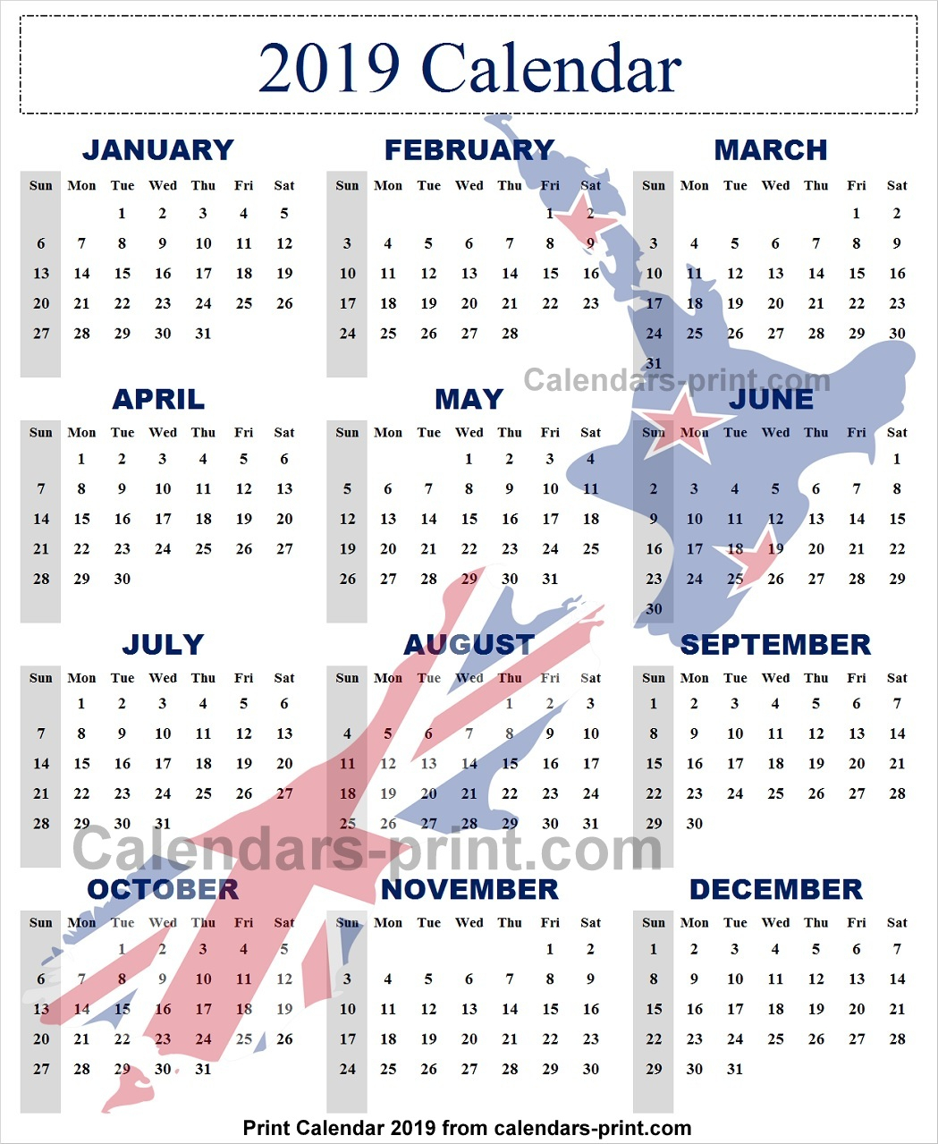 Calendar 2019 New Zealand Archives - Calendar To Print