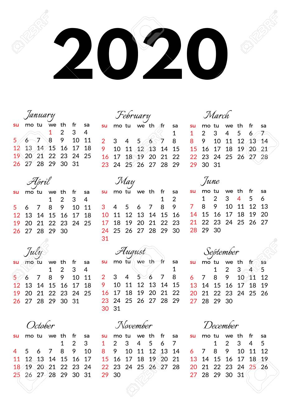 2020 Calendar Templates Monday – Sunday | Example Calendar Printable