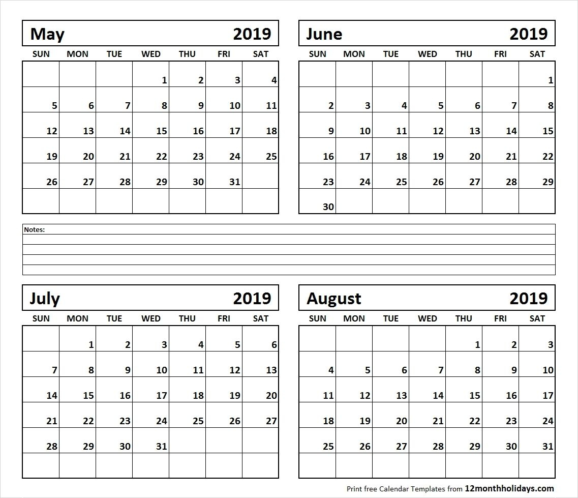 Calendar June-August 2019 | Template Calendar Printable