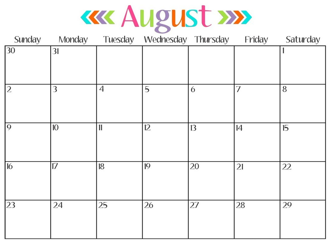 Calendar Month Template 1 With Calendar Month Template