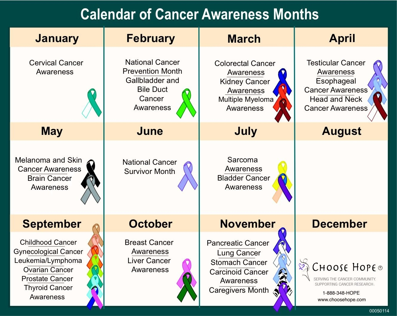 Calendar Of Monthly Awareness - Jinny Lurline