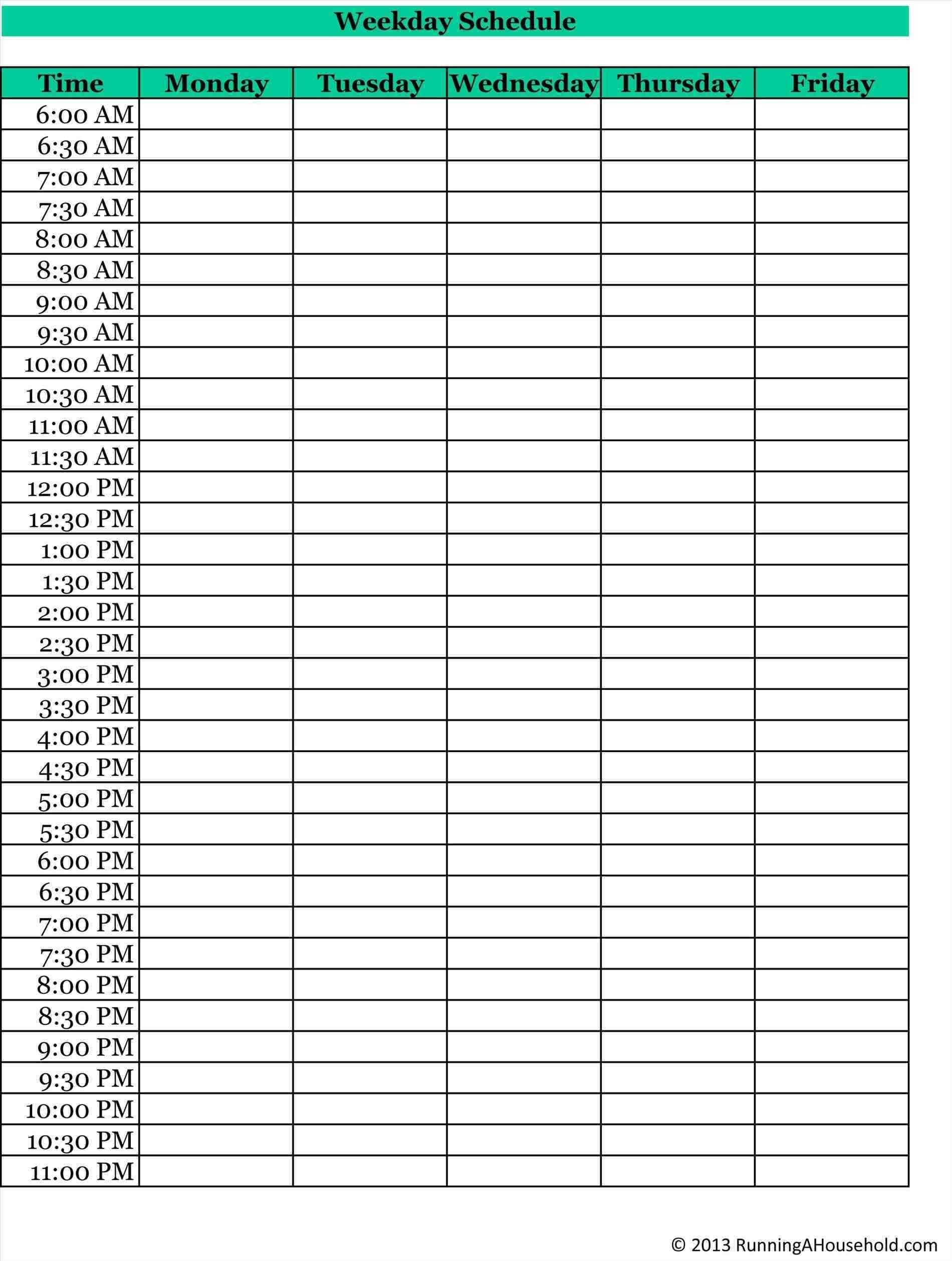 printable daily schedule 15 minute increments pdf