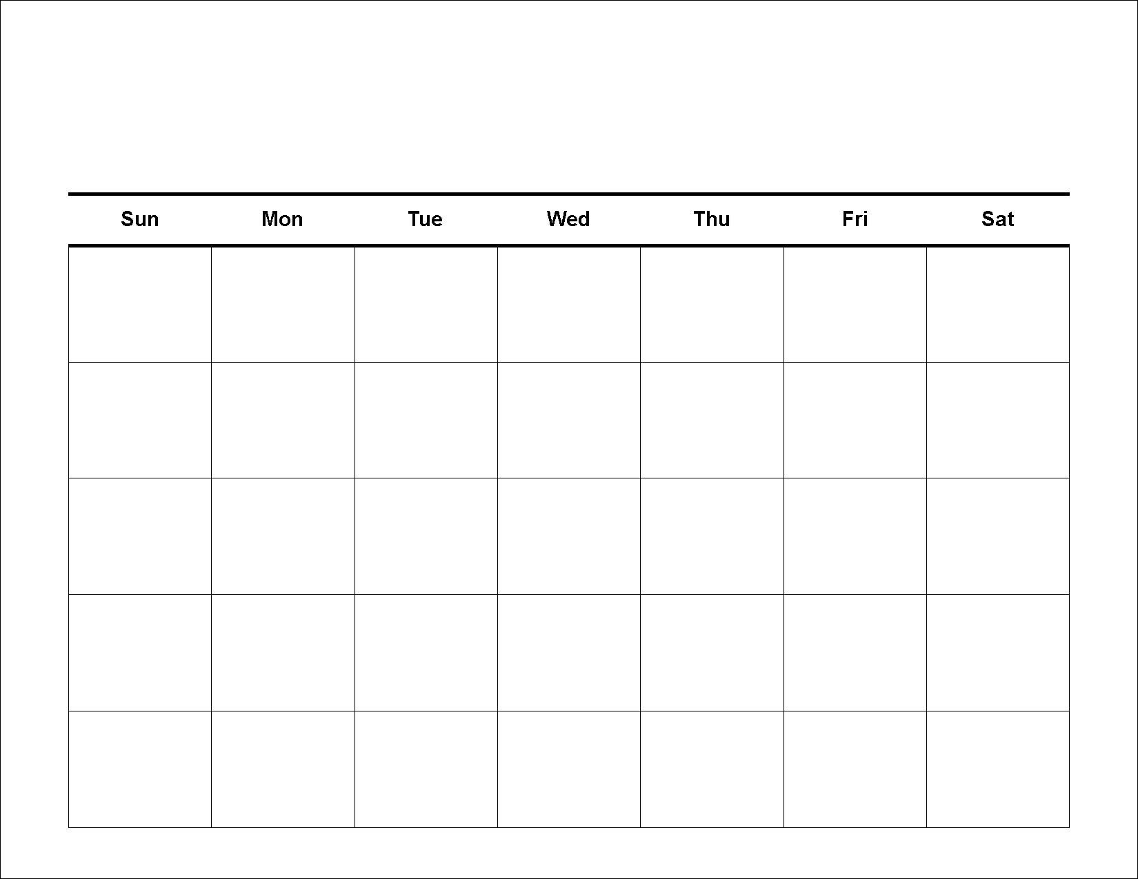 Calendar Template To Fill In • Printable Blank Calendar Template