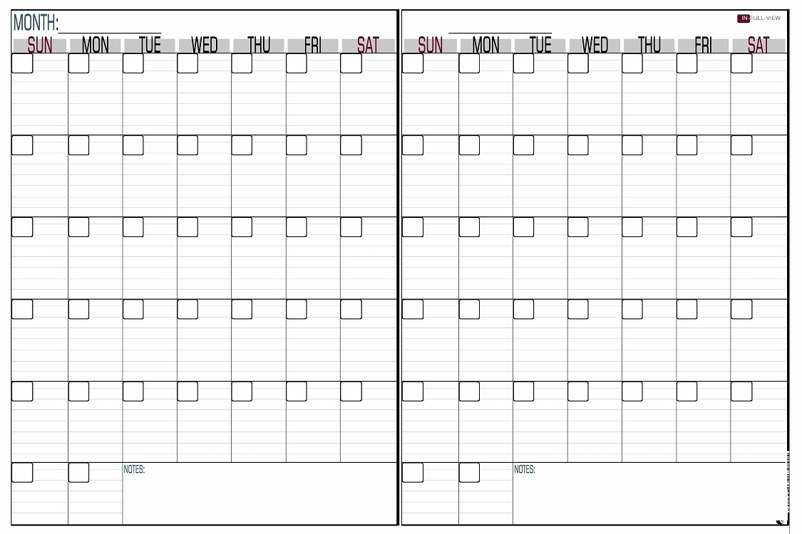 Calendar Template Two Months Per Page • Printable Blank