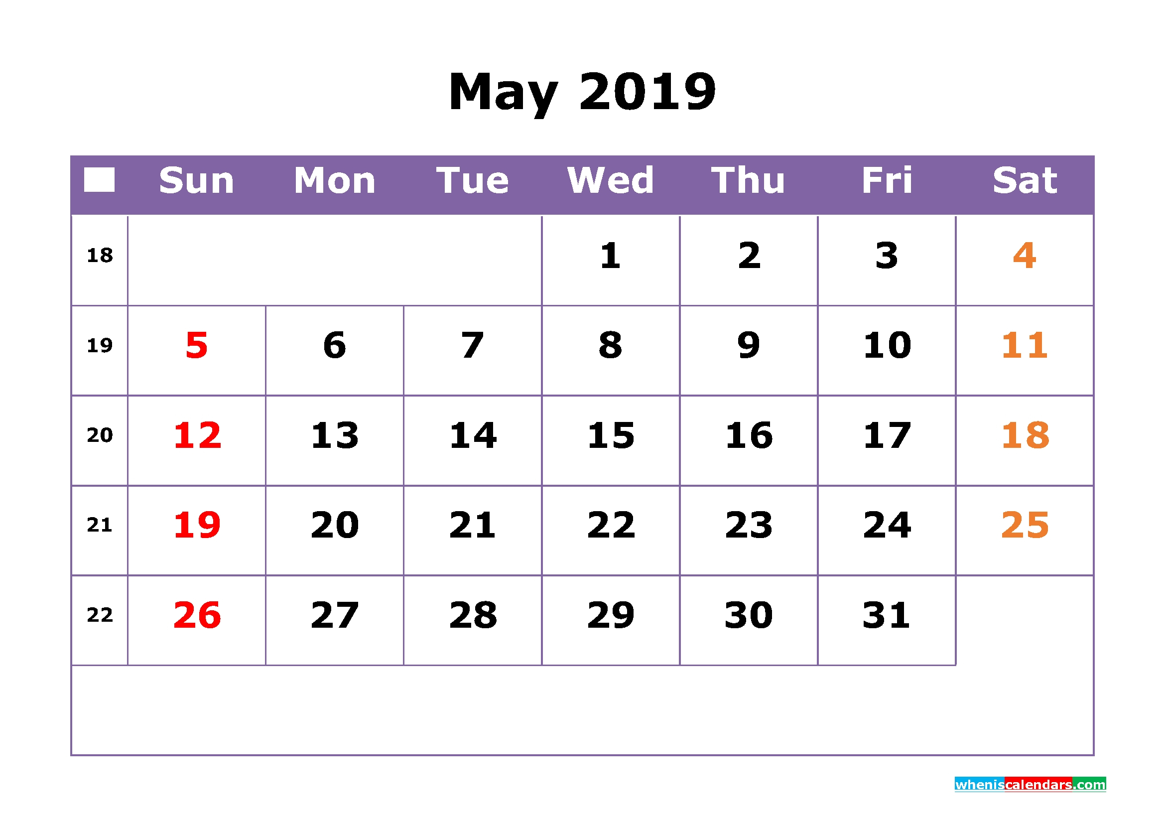Calendar Week Numbers 2019 Printable | Igotlockedout