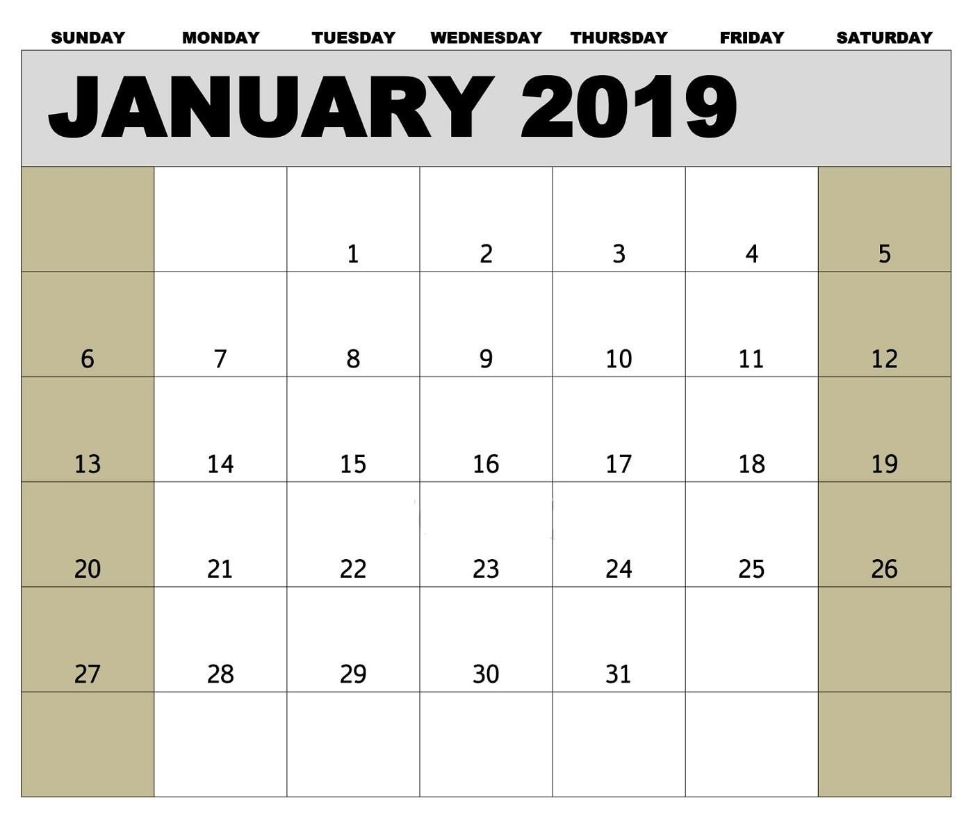 Canada Holidays Calendar For January 2019 | Template Of