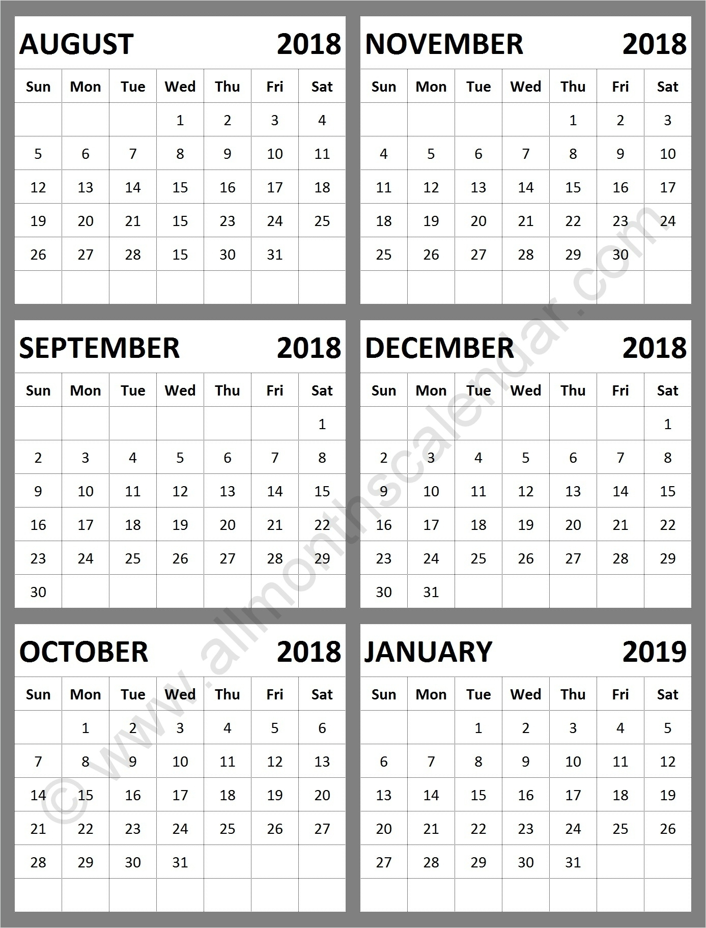 Catch August Through December 2019 Calendar ⋆ The Best