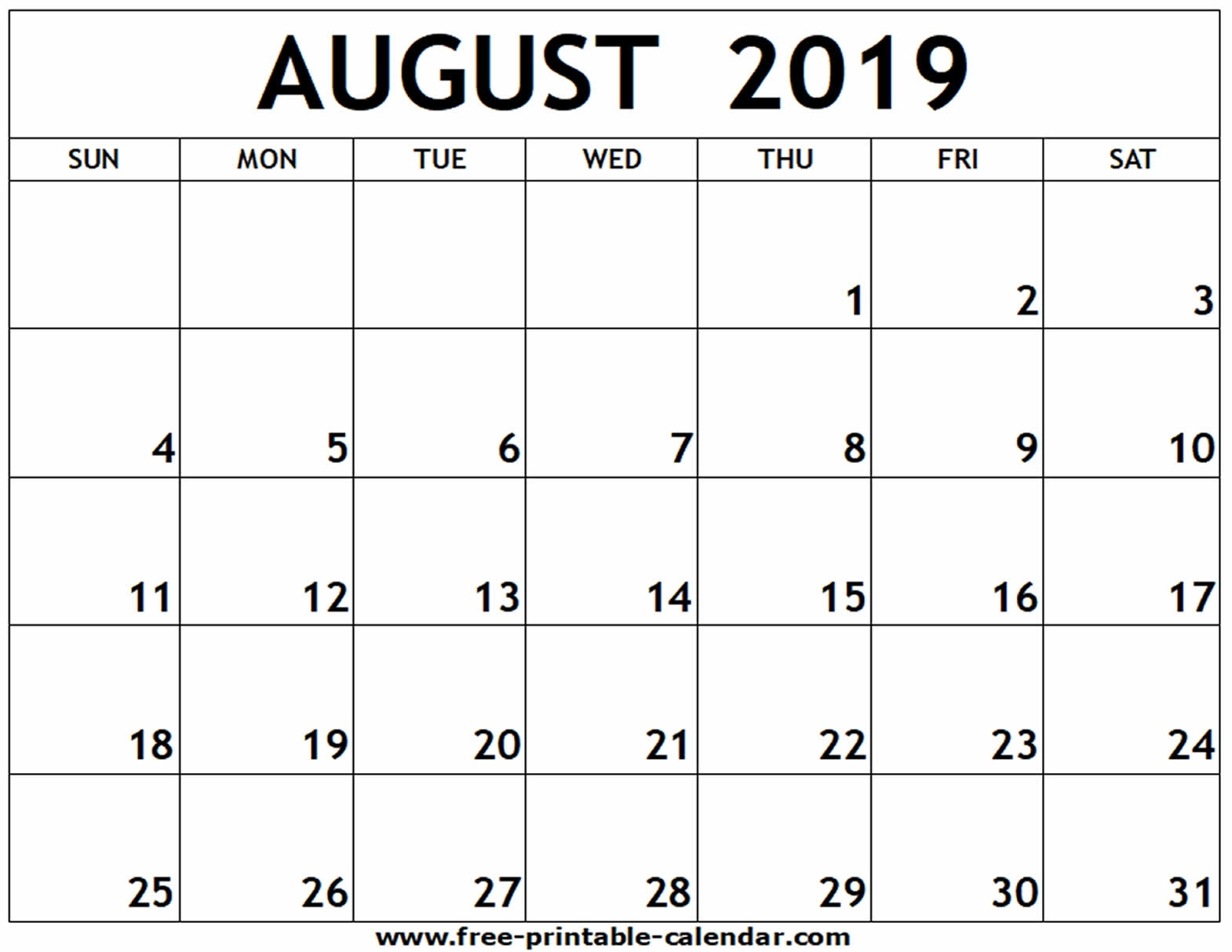 Catch August To December 2019 Printable Calendar ⋆ The Best