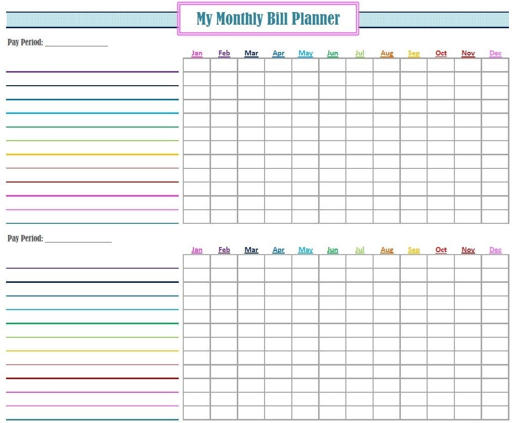 Catch Blank Printable Monthly Bill Organizer ⋆ The Best